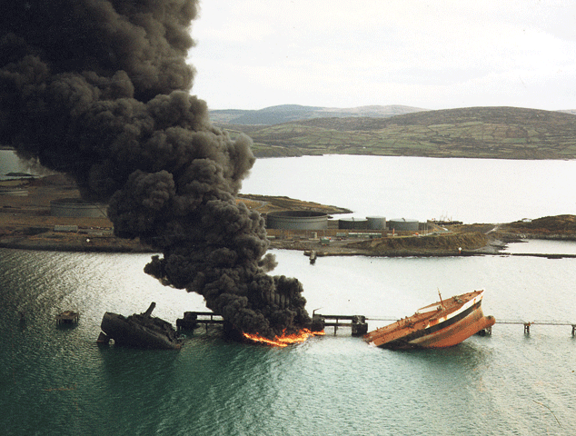 Betelgeuse Tanker explosion, Whiddy Island, Bantry Bay.