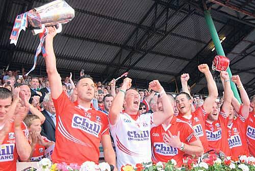 Back at the top: Cork captain Pa Cronin lifts the cup after the Rebels won the 2014 Munster SHC final after victory over Limerick in Páirc Uí Chaoimh.