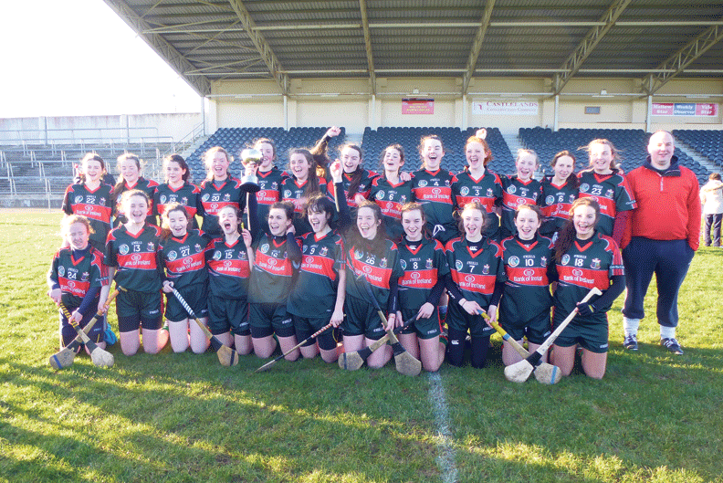 Champions: Sacred Heart Secondary School, Clonakilty celebrate after winning the Munster colleges senior camogie league cup last weekend. 