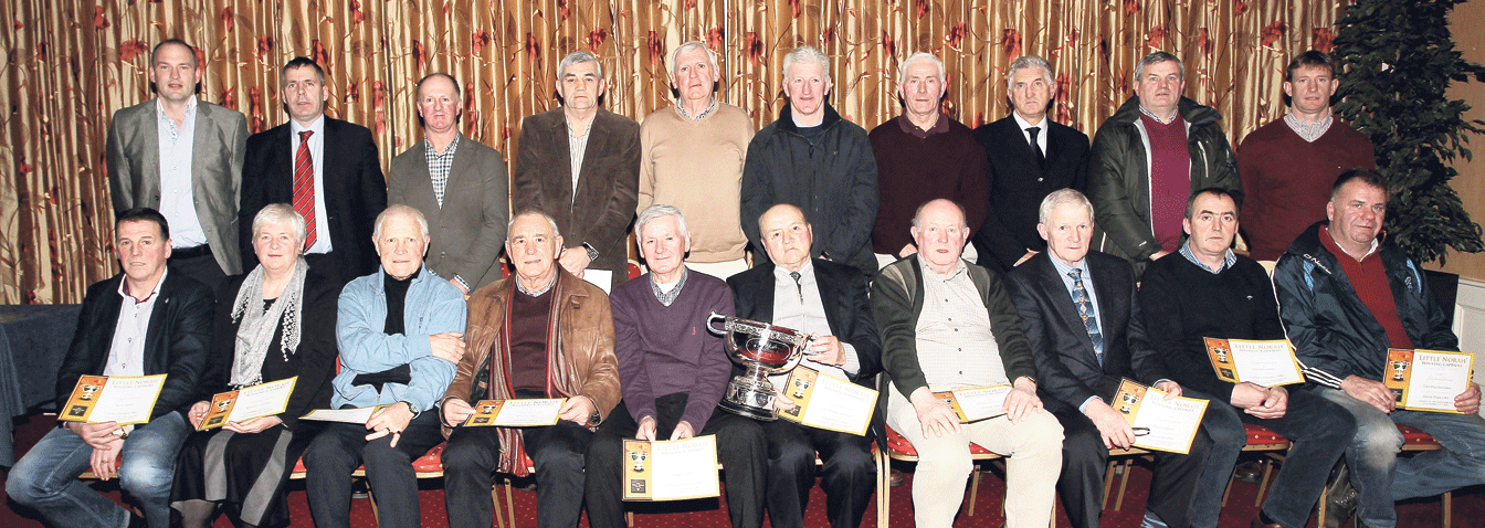 Just magic: Captains and representatives of captains of West Cork football teams that were winners of the Little Norah Cup were honoured at the launch of Tom Lyons book The Quest for the Little Norah at the West Cork Hotel, Skibbereen 