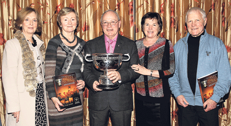 Family support: Tom Lyons (centre), author of the The Quest for The Little Norah, is pictured with family members; from left, Kay Lyons, Eileen Lyons, wife of the late Raymond Lyons; Eileen Lyons (wife) and Denis Lyons, brother, at the launch of his book 
