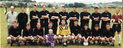 Flashback: The Skibbereen Dynamos team that took on Cork City FC in 1995 as part of the Welcome Home Week Festival.