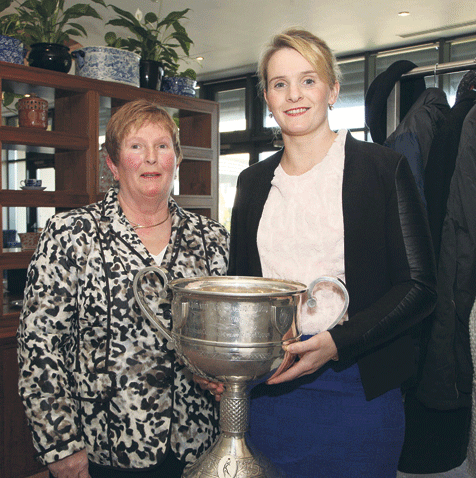 A family affair: Cork ladies GAA star Briege Corkery pictured with her mother Kitty Corkery after the Cork ladies team was named the monthly award winner of the Southside and District Sports Awards.(Photo: Gerard Bonus)