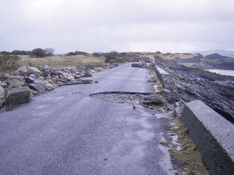 A coast road on Sheeps Head took a battering during the storms of last year