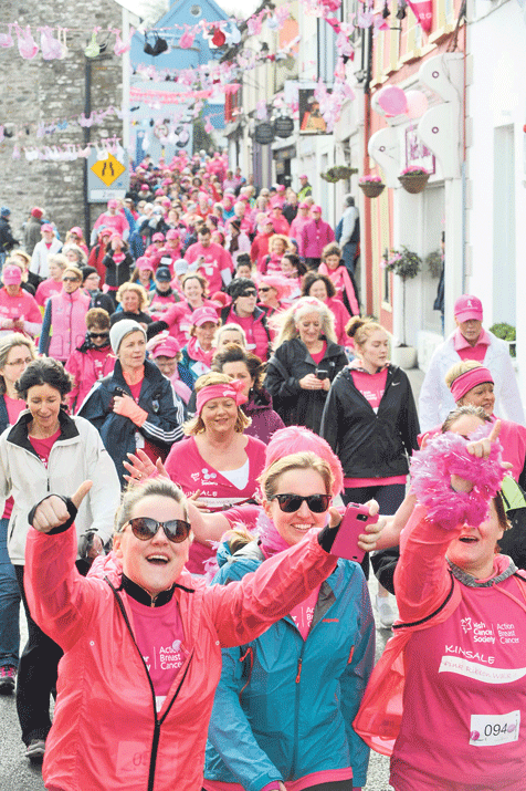 Over 1,000 participants raised funds for cancer research at the 2015 Kinsale Pink Ribbon talk through the streets of the pretty town  last weekend.