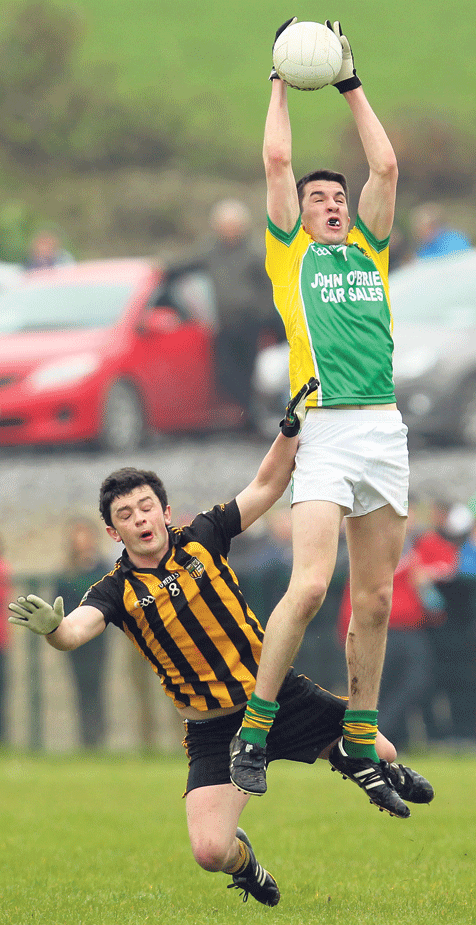Its my ball! St James Sean Scully was one of his sides star performers in the U21 C football championship win against Kilbrittain last weekend.
