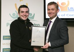 Eoin Hurley, finalist, receives his award from Matt O Callaghan, MRPI HR Director