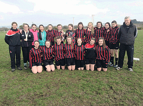 Champions! The Drinagh Rangers squad that annexed the SuperValu West Cork Schoolgirls Cup trophy on St Patricks Day.