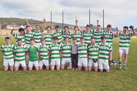 Champions! Valley Rovers celebrate their victory over Ballymartle in the South East U21 B football final in Minane Bridge on Sunday.  