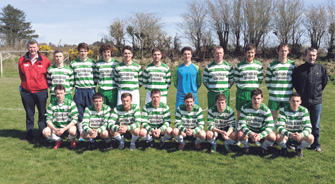 Final calling: The Dunmanway Town squad that defeated Togher Celtic 3-2 to qualify for the 2015 West Cork League mygaff.ie Cup final following a local derby in Canon Crowley Park on Easter Sunday.