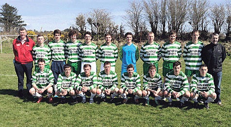 Final calling: The Dunmanway Town squad that defeated Togher Celtic 3-2 to qualify for the 2015 West Cork League mygaff.ie Cup final following a local derby in Canon Crowley Park on Easter Sunday.