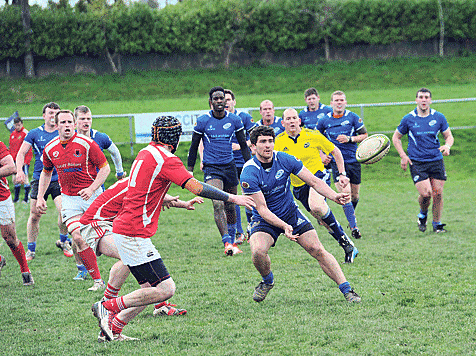 Released: Bandon flyhalf Jack Murphy gets his pass away against Charleville in the ONeill Cup final at  Rathcooney 