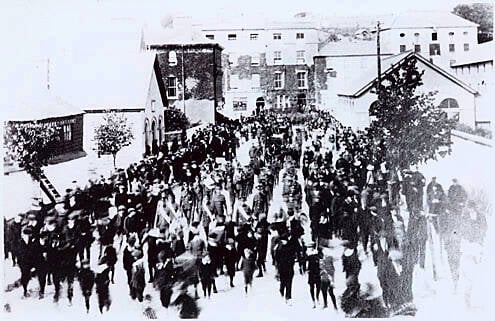 Original photo of Kinsale funeral procession.  (Photo courtesy: Dermot Ryan)