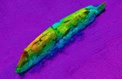 The wreck is 240m long, standing 14m high above the seabed