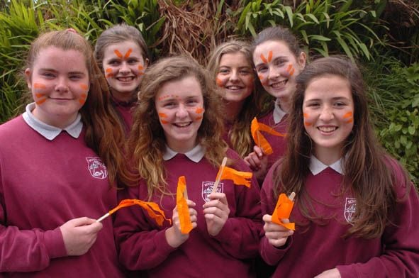 Schull Community College 1st year students waiting for the Cycle Against Suicide: Marie Murnane, Lauren Sheehan, Jill Franzoni, Eva O