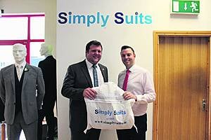 Brian McCarthy, left, with Andrew Rae from sponsors Simply Suits. who fitted him out with a suit for the event