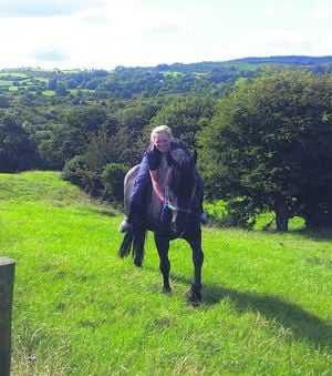 A delighted Stella McGrath reuinited with her pony Gismo on Wednesday.