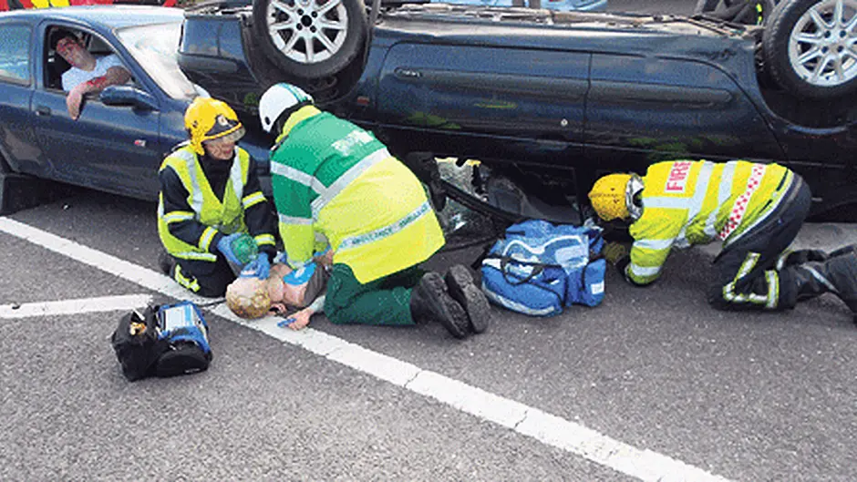 Bandon students take roles in simulated N71 collision Image
