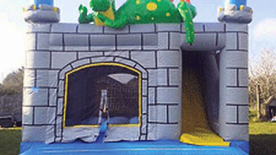 No bouncy cattle but a bouncy castle is at large Image
