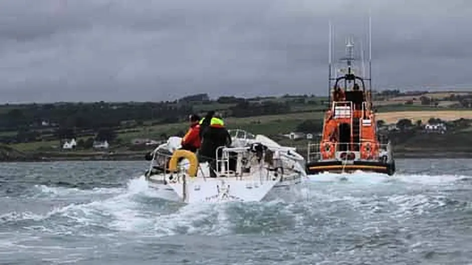 Courtmacsherry lifeboat tows demasted yacht to safety Image