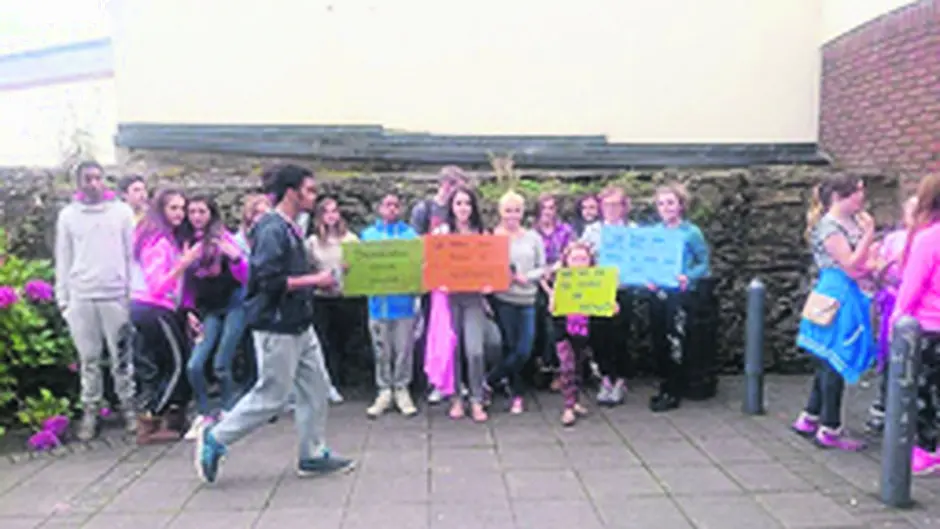 Bandon teens hold protest at local shopping centre Image