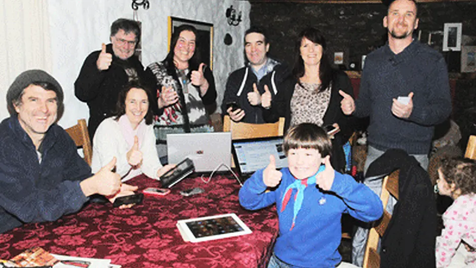Neighbours gather to thank Digital Forge for connection Image