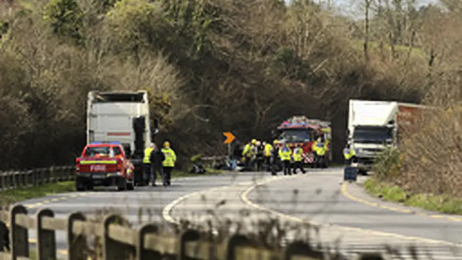 Road closed at Innishannon after collision between car and truck Image