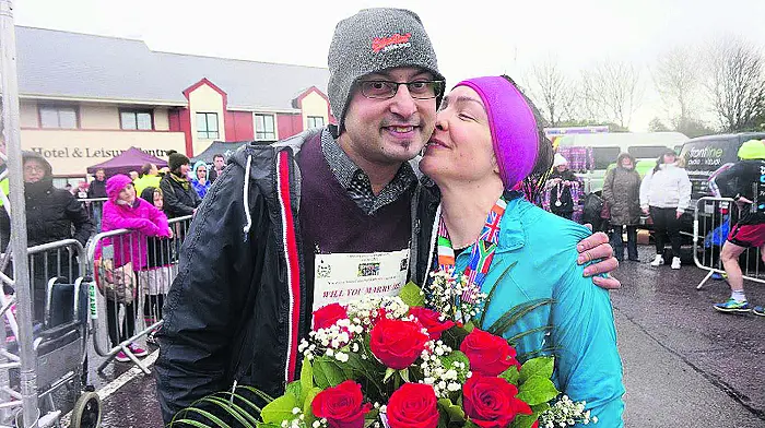 A marathon proposal for his childhood sweetheart Image
