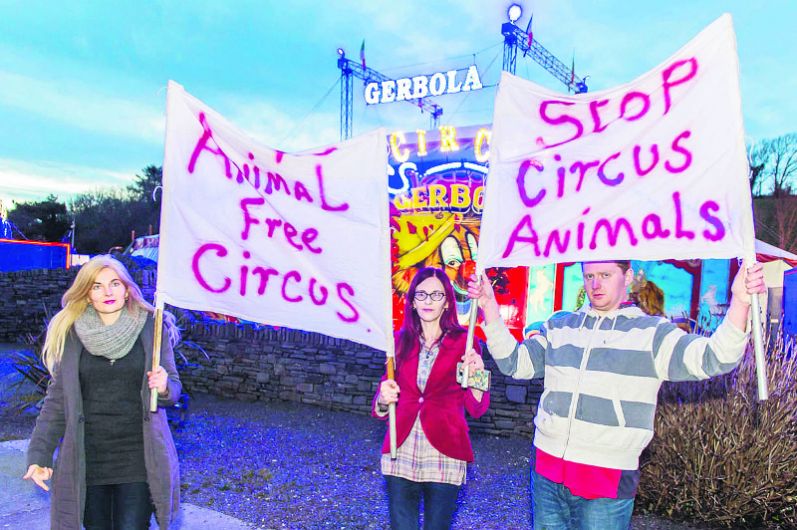 Protesters at Bantry circus Image