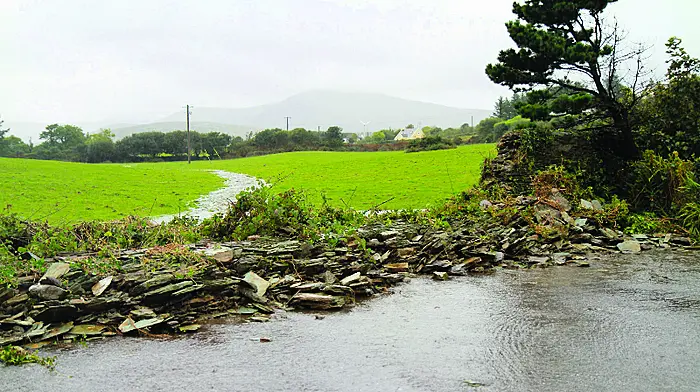 Famine wall is demolished as torrential floods strike Beara Image