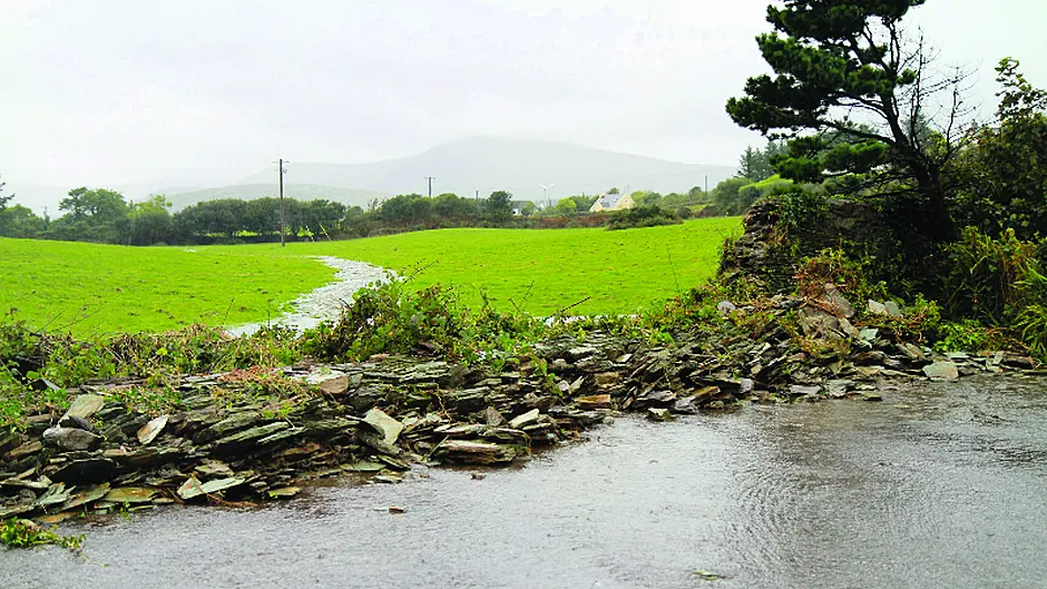 Famine wall is demolished as torrential floods strike Beara Image