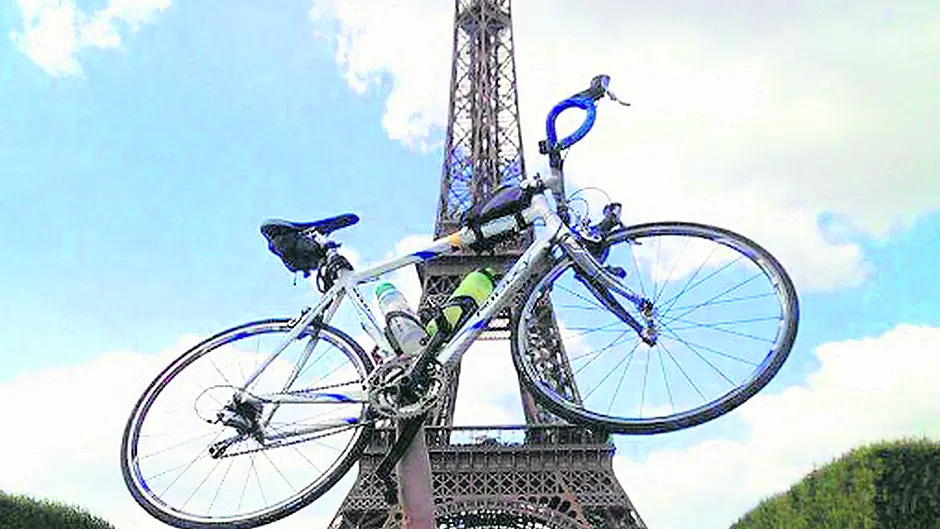 Alan cycles for 500km to Paris for Marymount Image