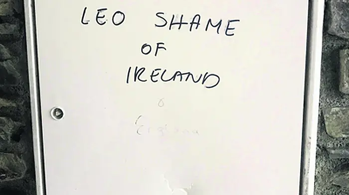 Anger as Taoiseach targeted in homophobic graffiti Image
