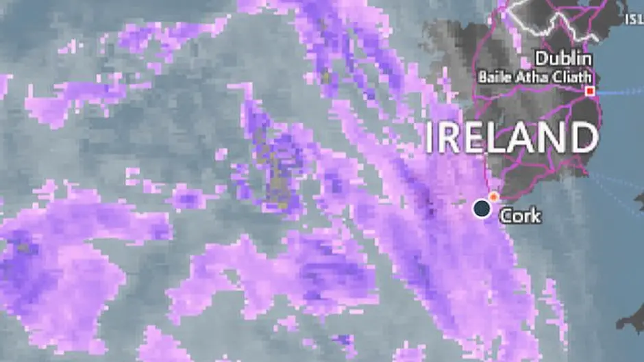 Orange weather warning issued by Met Eireann Image