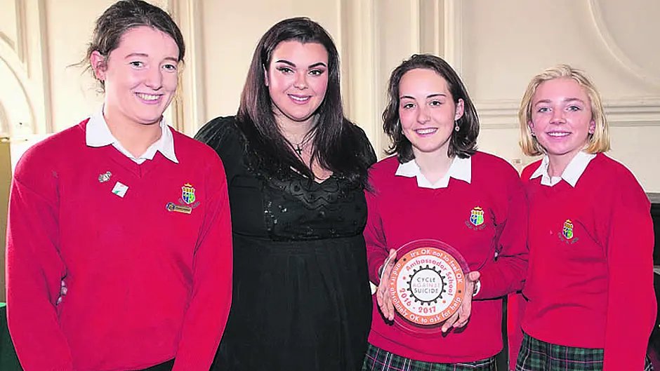 Clon school's award from Cycle Against Suicide campaign Image