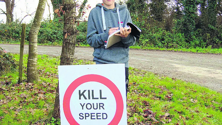 Charlie's project highlights Belgooly speeding problem Image
