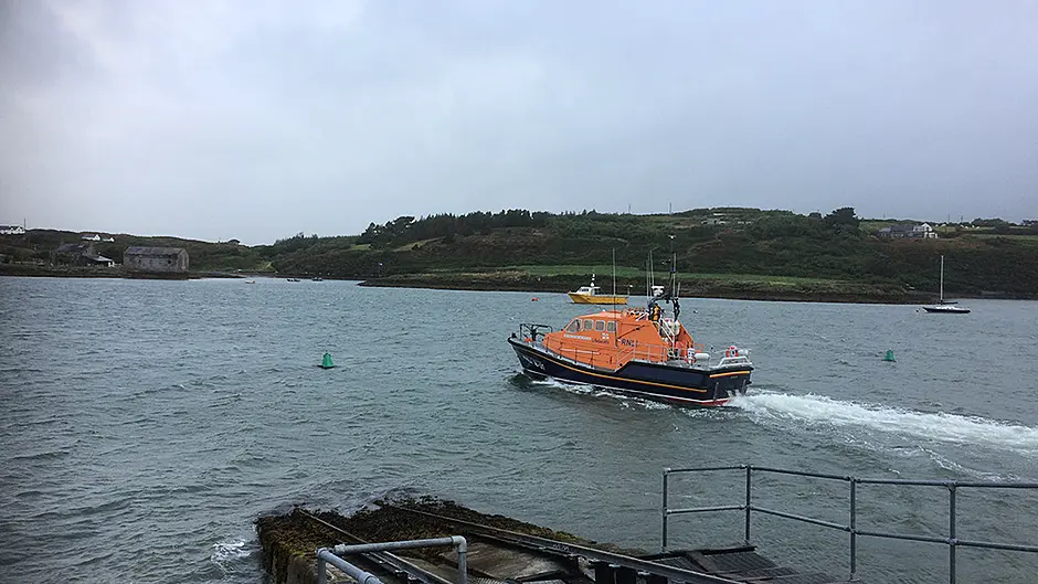 Baltimore RNLI rescue man in difficulty on passenger vessel Image
