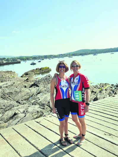 Transplant duo crosses triathlon line Image