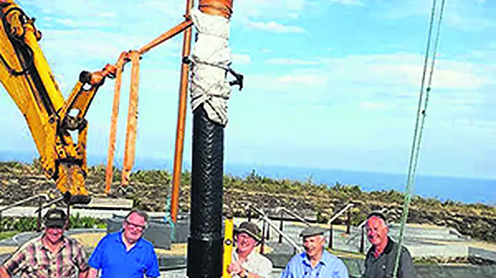Lusitania lifeboat support   davit erected at Old Head Image