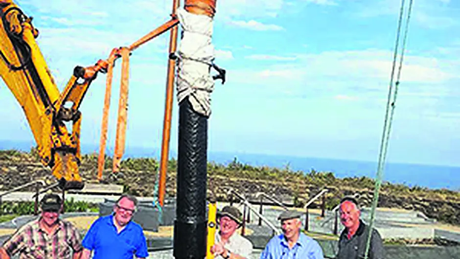 Lusitania lifeboat support   davit erected at Old Head Image