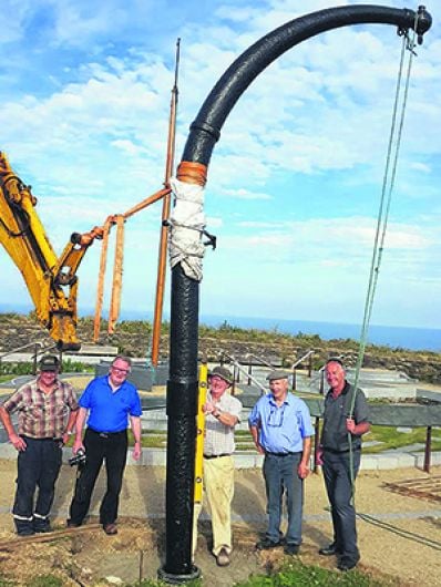 Lusitania lifeboat support   davit erected at Old Head Image