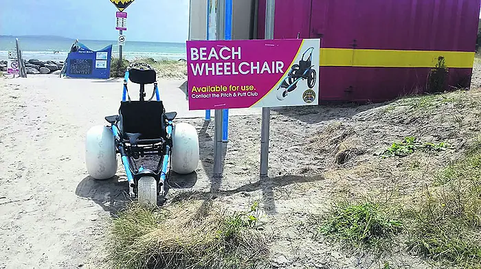 Warren strand trials new beach wheelchair Image