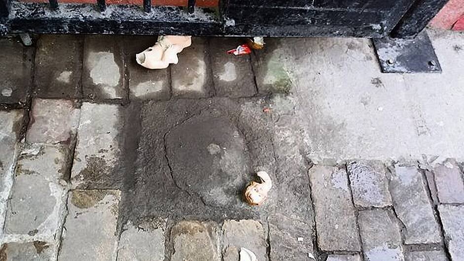 Away is the manger after vandals smash up baby Jesus Image