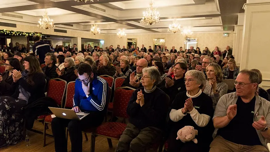 WATCH: Packed ballroom for SOS anti-Plastics Factory meeting Image