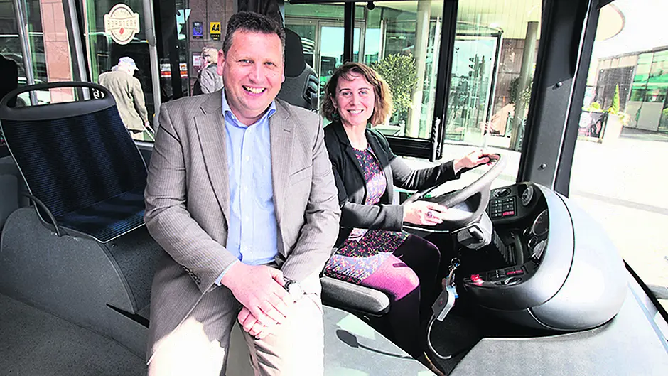 Zero carbon bus makes its first journey from city to Ringaskiddy Image