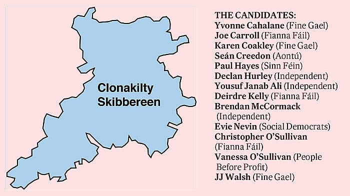 Skibbereen's 13 candidates hoping they'll be lucky when the votes are counted on May 25 Image