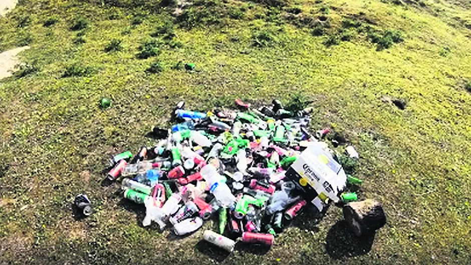 Beer bottles and cans left behind at two popular beaches Image