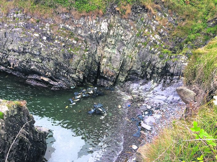 Bags of oil, fat left at Beara cove Image