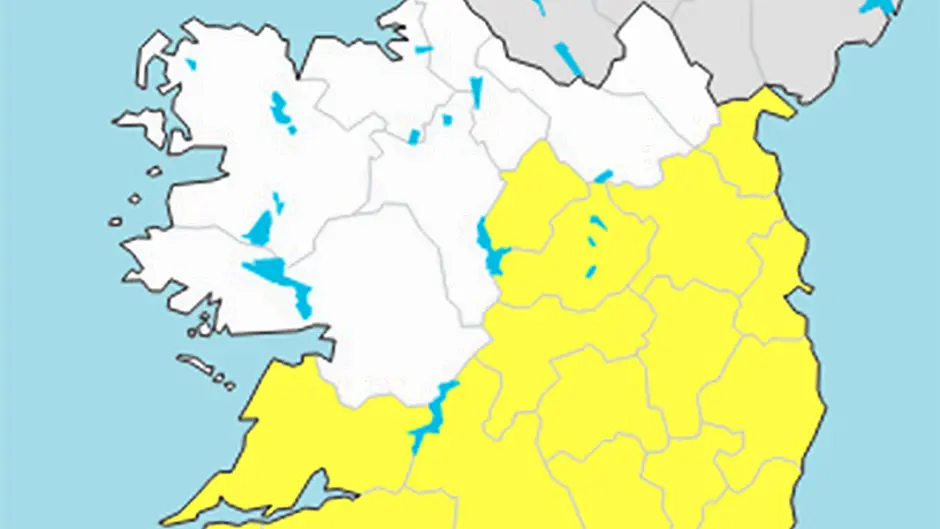 RAIN WARNING: Spot flooding likely tonight as Met Eireann issues a status yellow rainfall warning for Cork Image