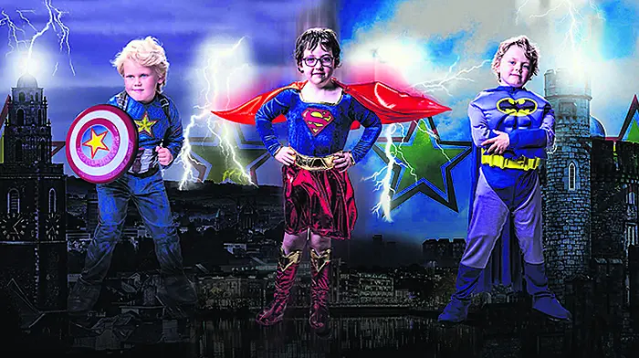 Three little super heroes helping Mercy hospital Image